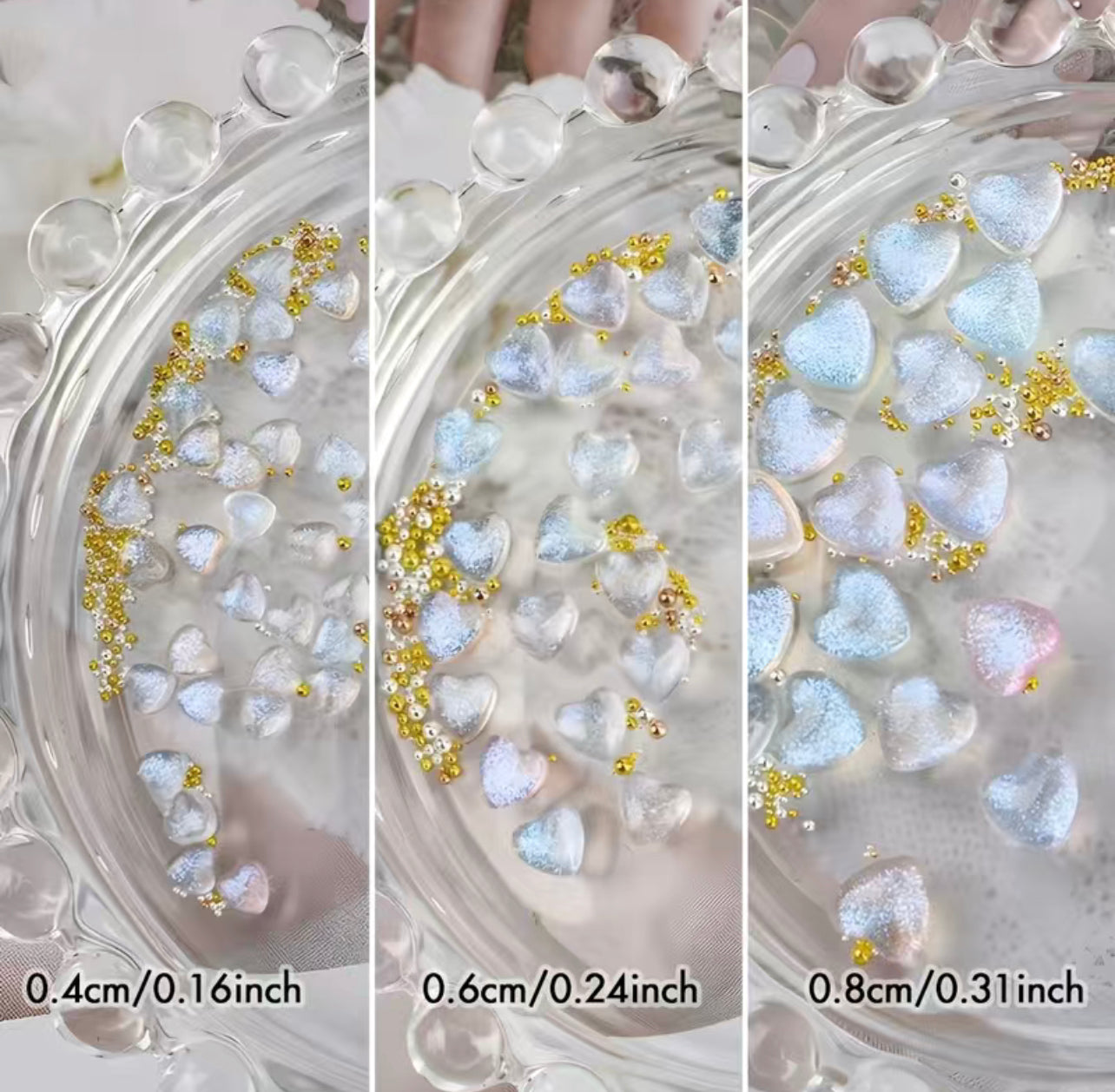 3d Jelly Heart Charms