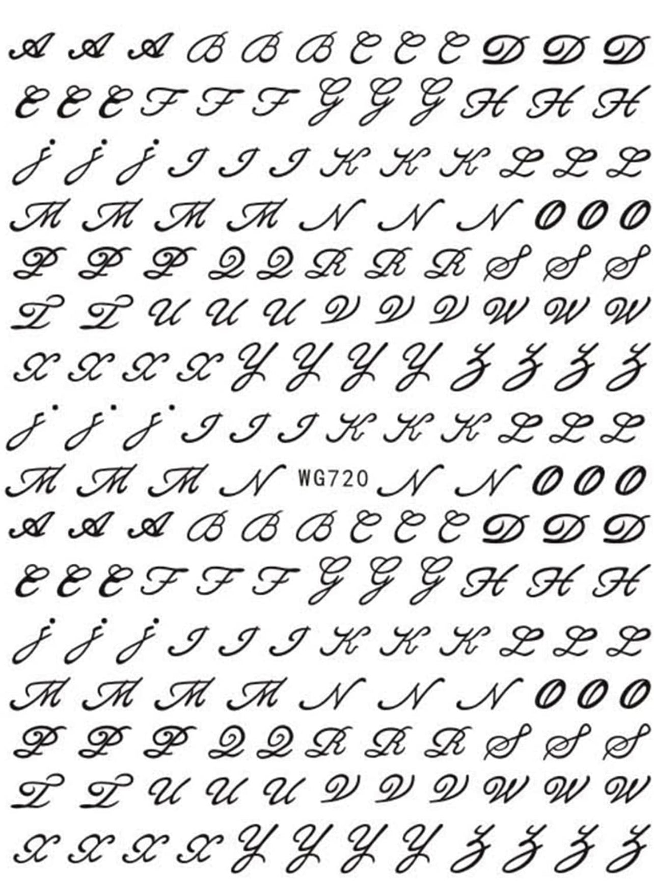 Cursive letters