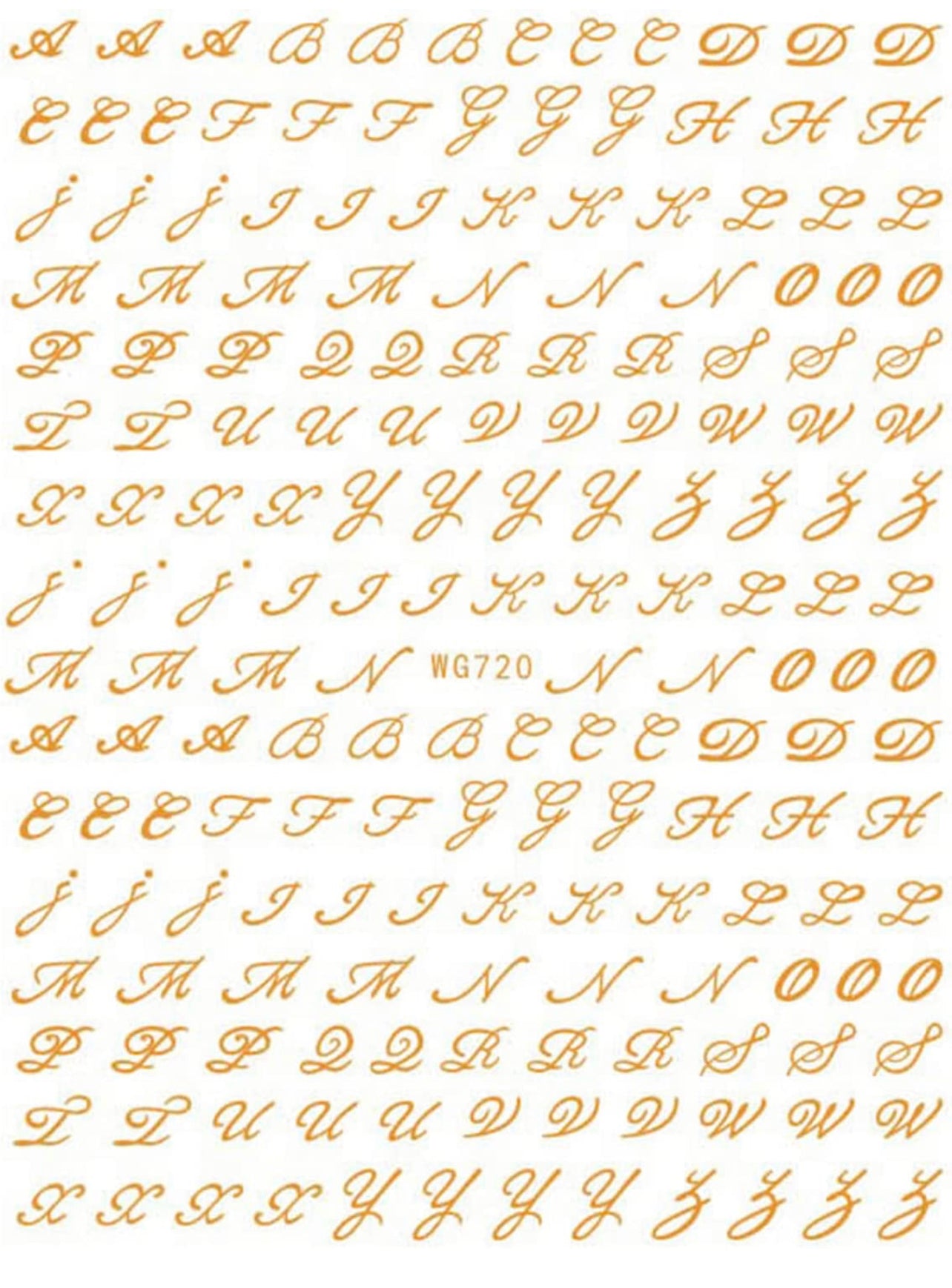 Cursive letters