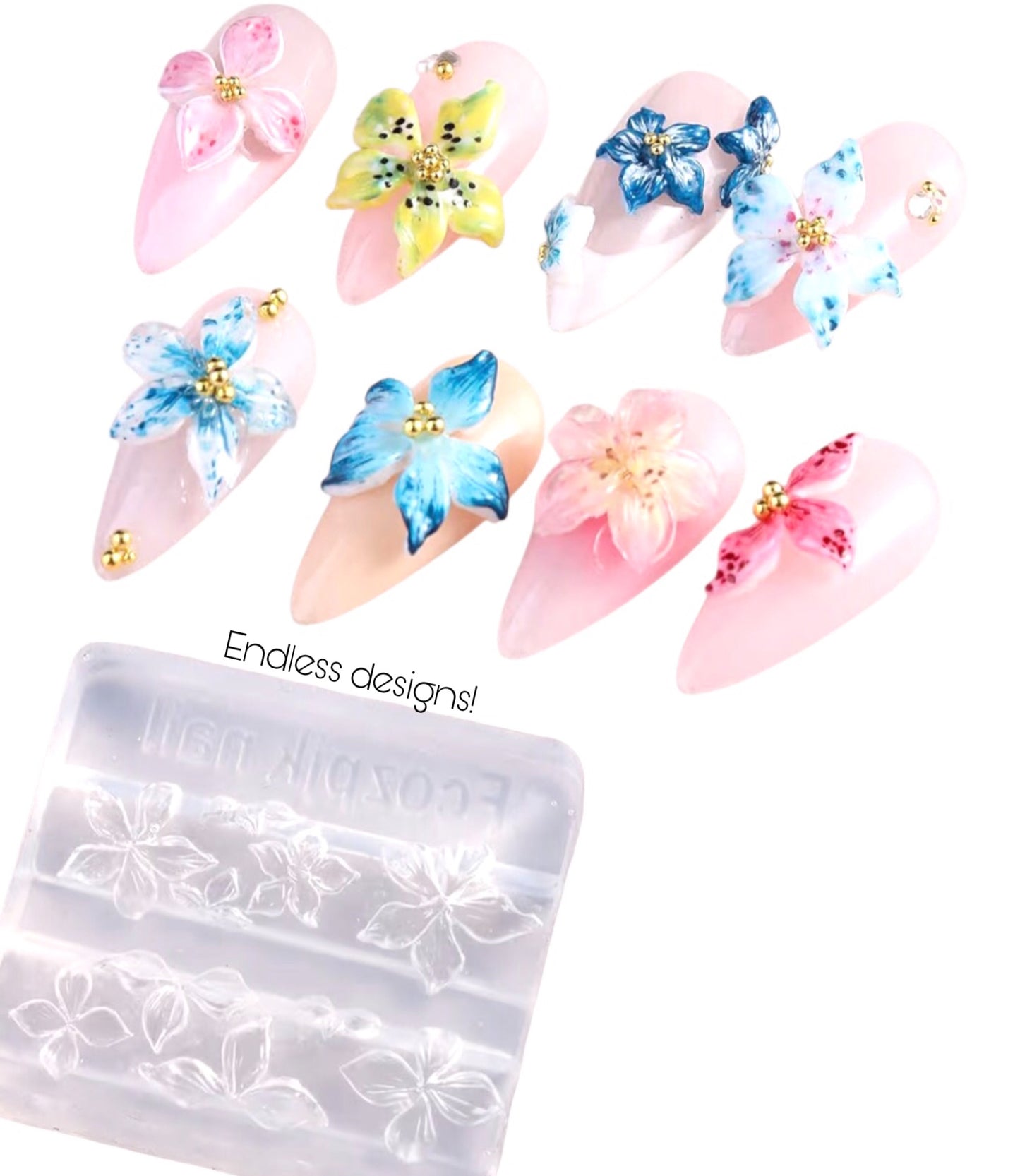 Flower 3d molds (with pen)