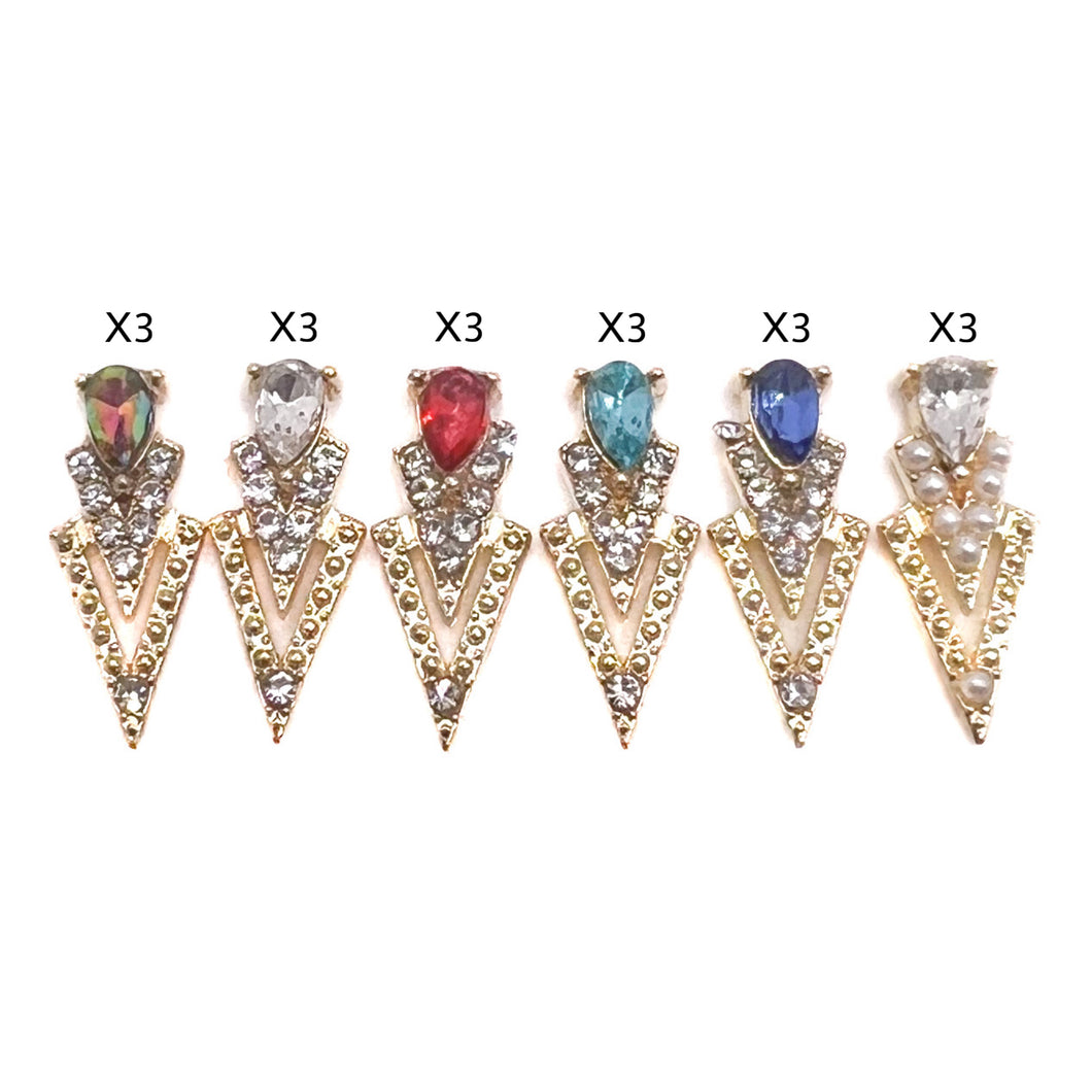 V shape nail charms